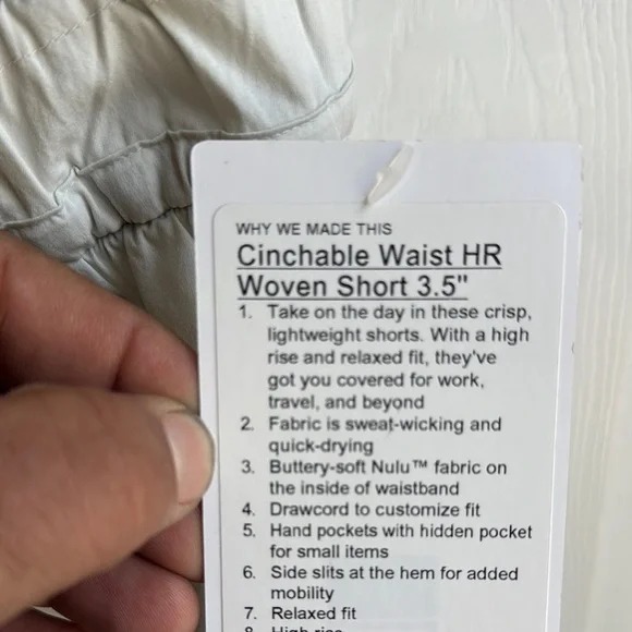 Cinched Waist Women's Shorts - Cream - Picture 2 of 2